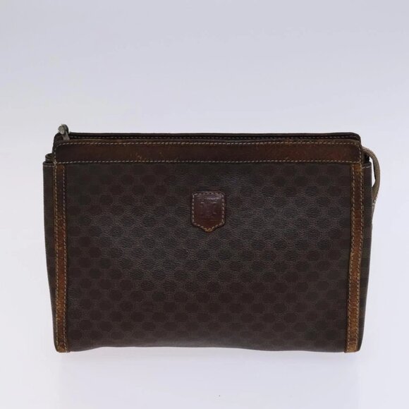 CELINE Macadam Canvas Shoulder Bag PVC Leather 2Set Brown Auth bs23540 - Picture 6 of 16